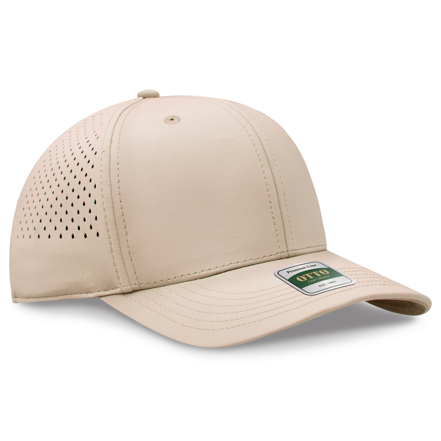 OTTO 102 Club Collection 6 Panel Pro Style Perforated Cap – CoolNyl™ - Khaki