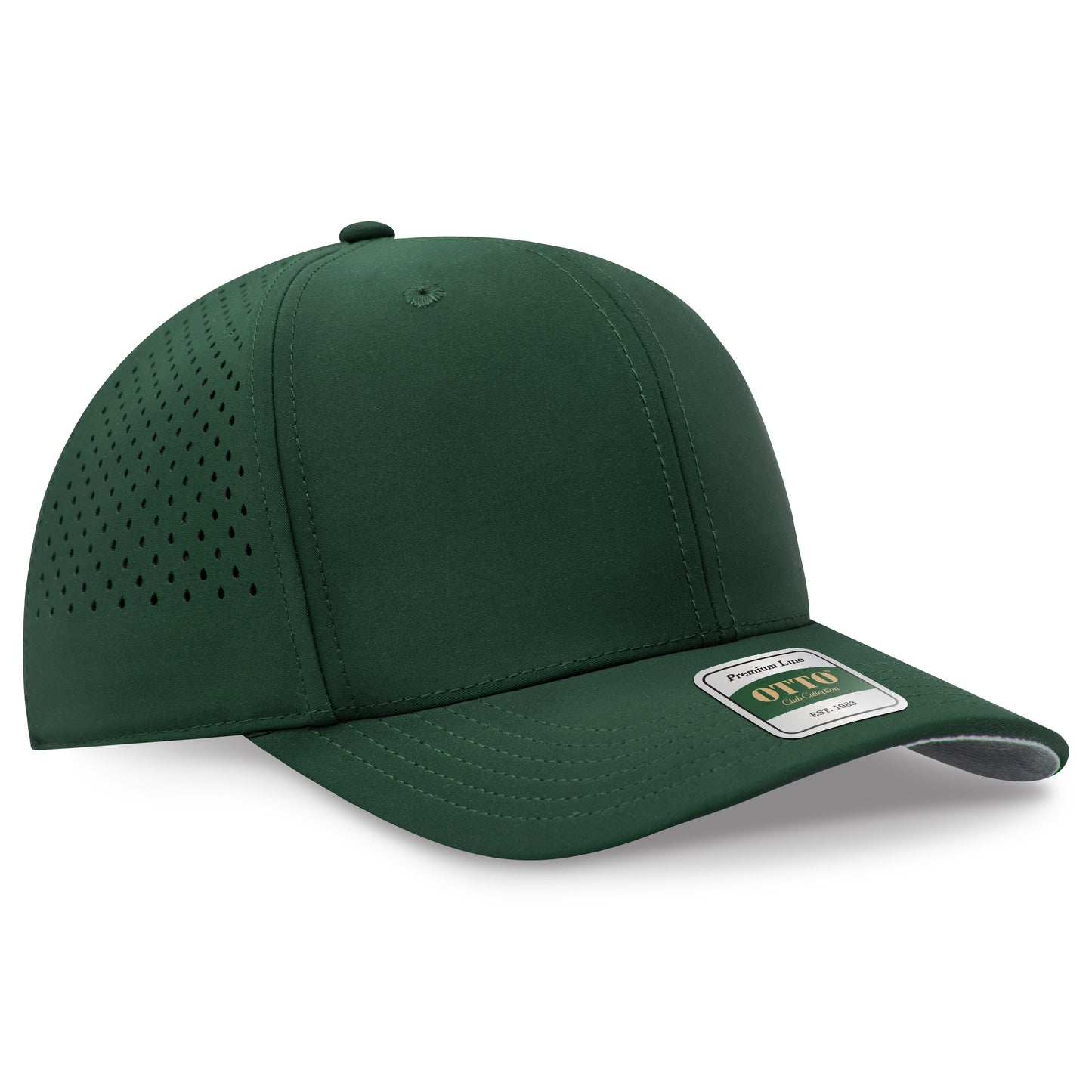 OTTO 121 Club Collection 6 Panel Pro Style Perforated Cap – Performance Nylon - Midnight Green