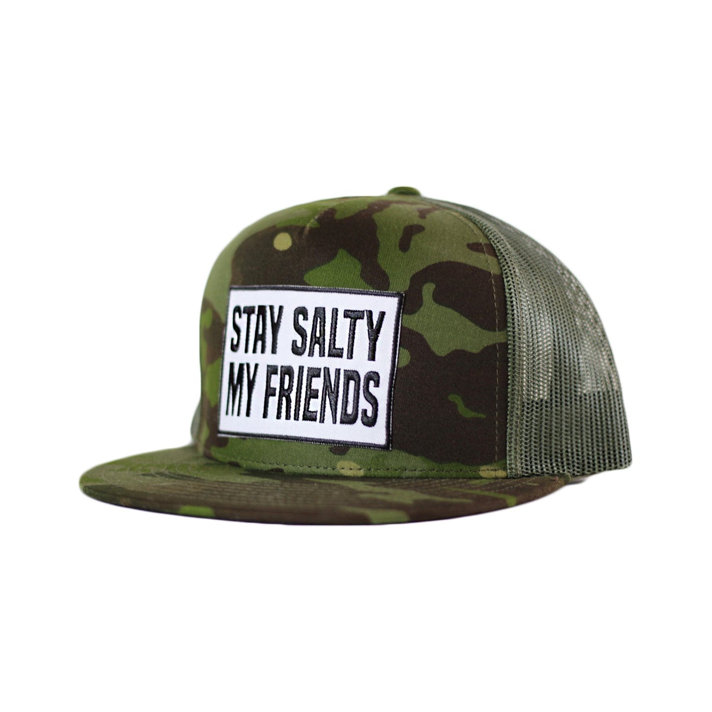 Stache Salt Green Stay Salty Camo Snapback Hat