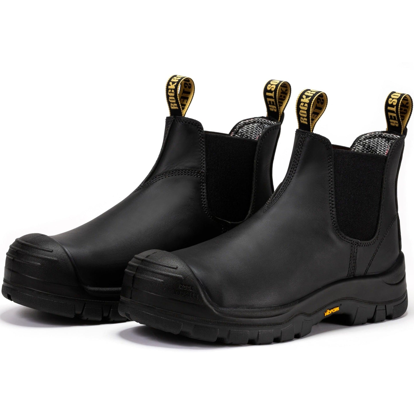 ROCKROOSTER Beaufort Men's Black 6 inch Composite Toe Pull-on Leather Work Boots VAK630 (7)