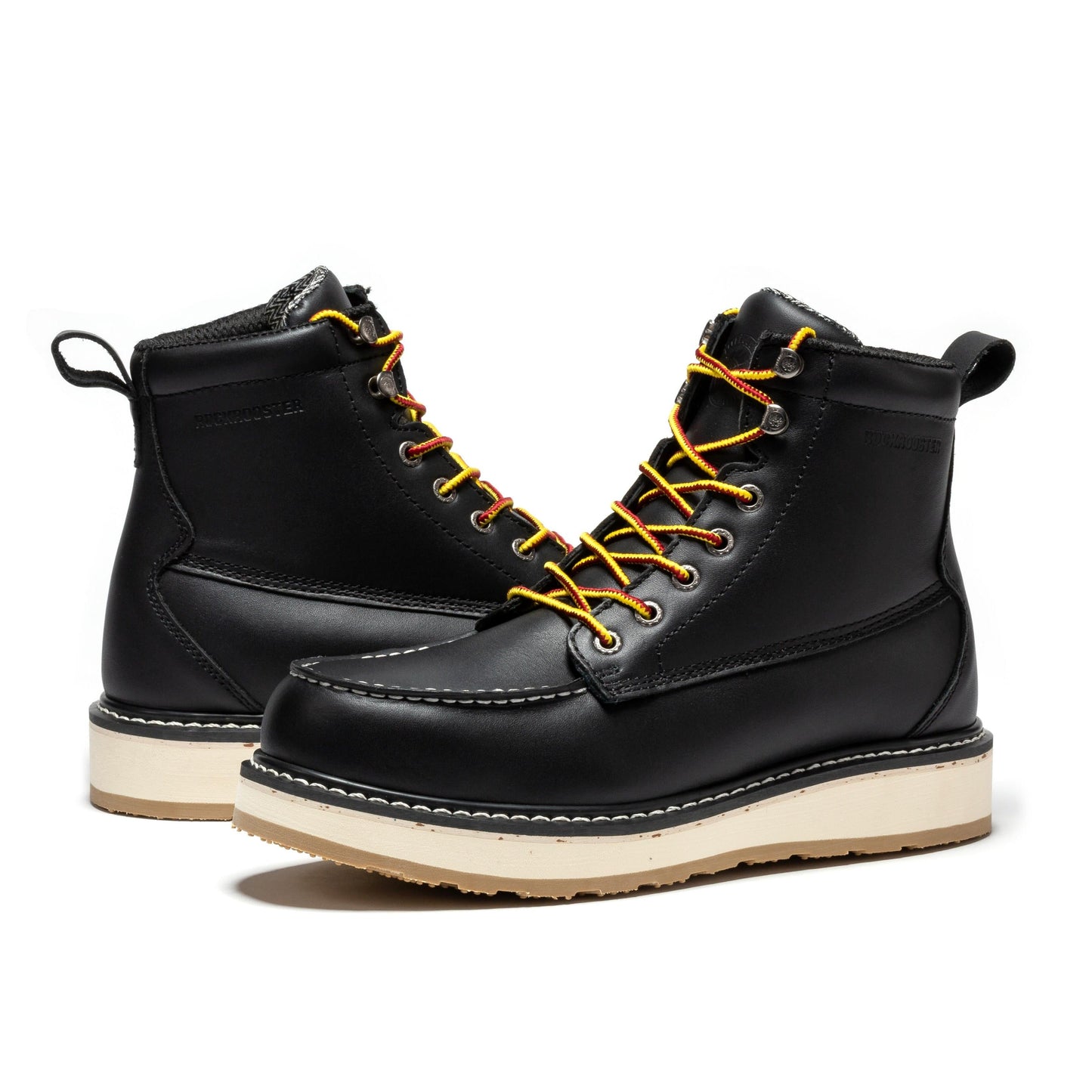 ROCKROOSTER Trinidad Men's 6 inch Black Steel Toe Wedge Work Boots SAP2301 (10)