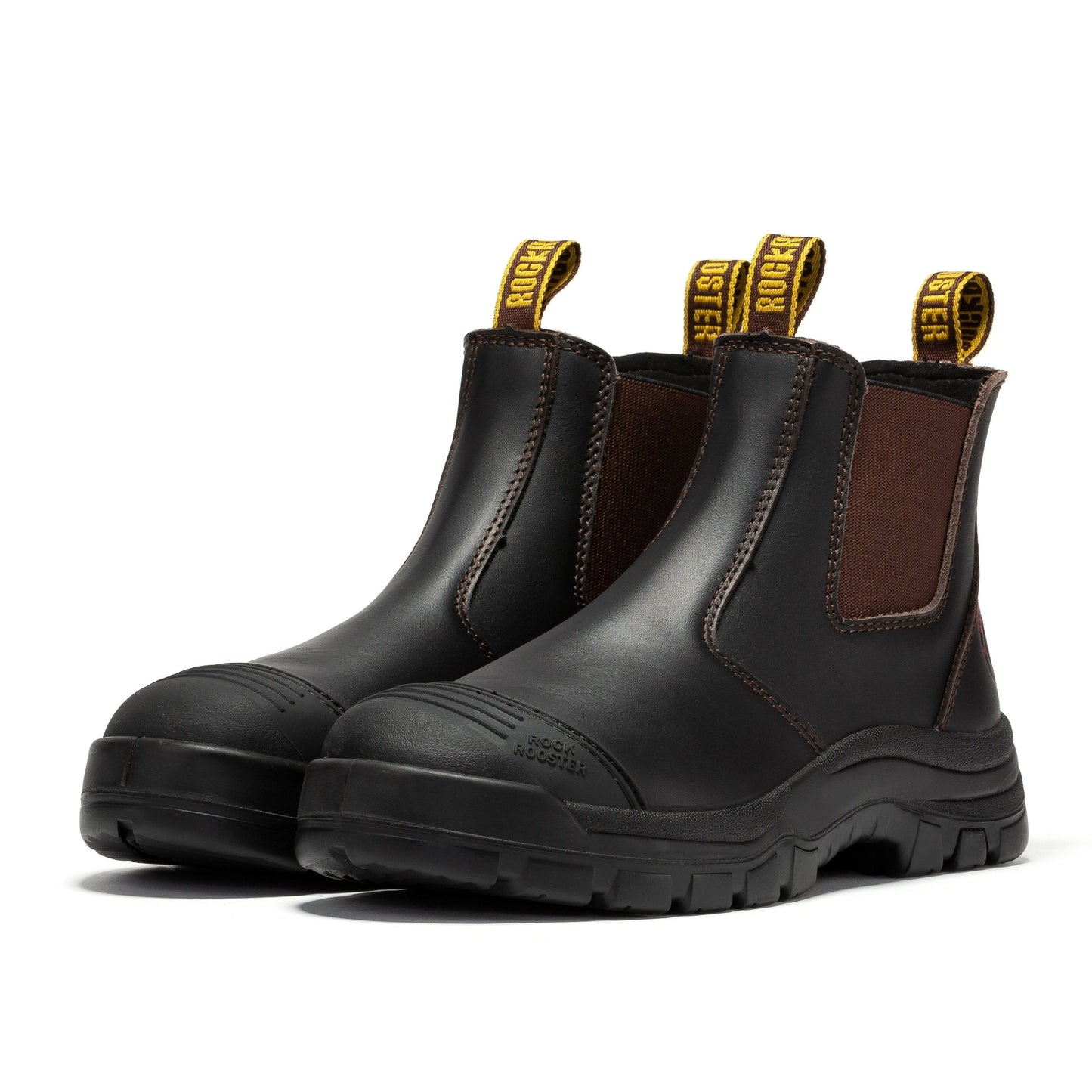 ROCKROOSTER Bakken Dark Brown 6 inch Pull on Leather Work Boots AK229 (7)