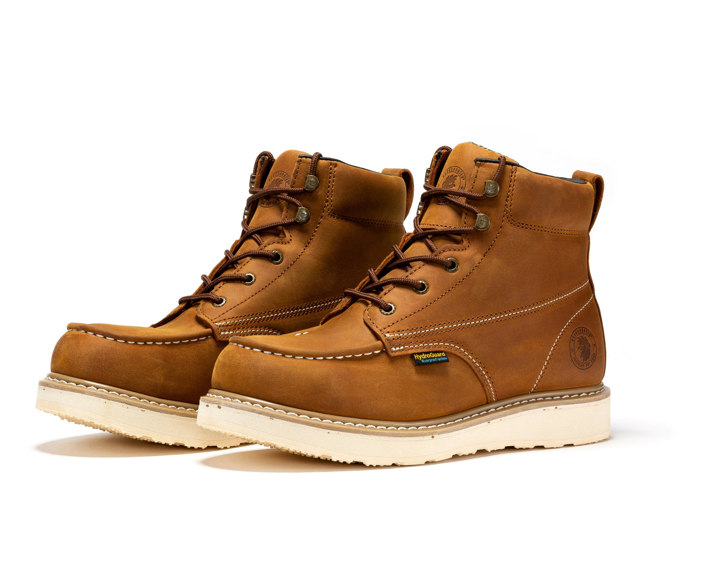 ROCKROOSTER Edgewood Men's 6 inch Brown steel toe waterproof wedge work boots SAP858 (10)