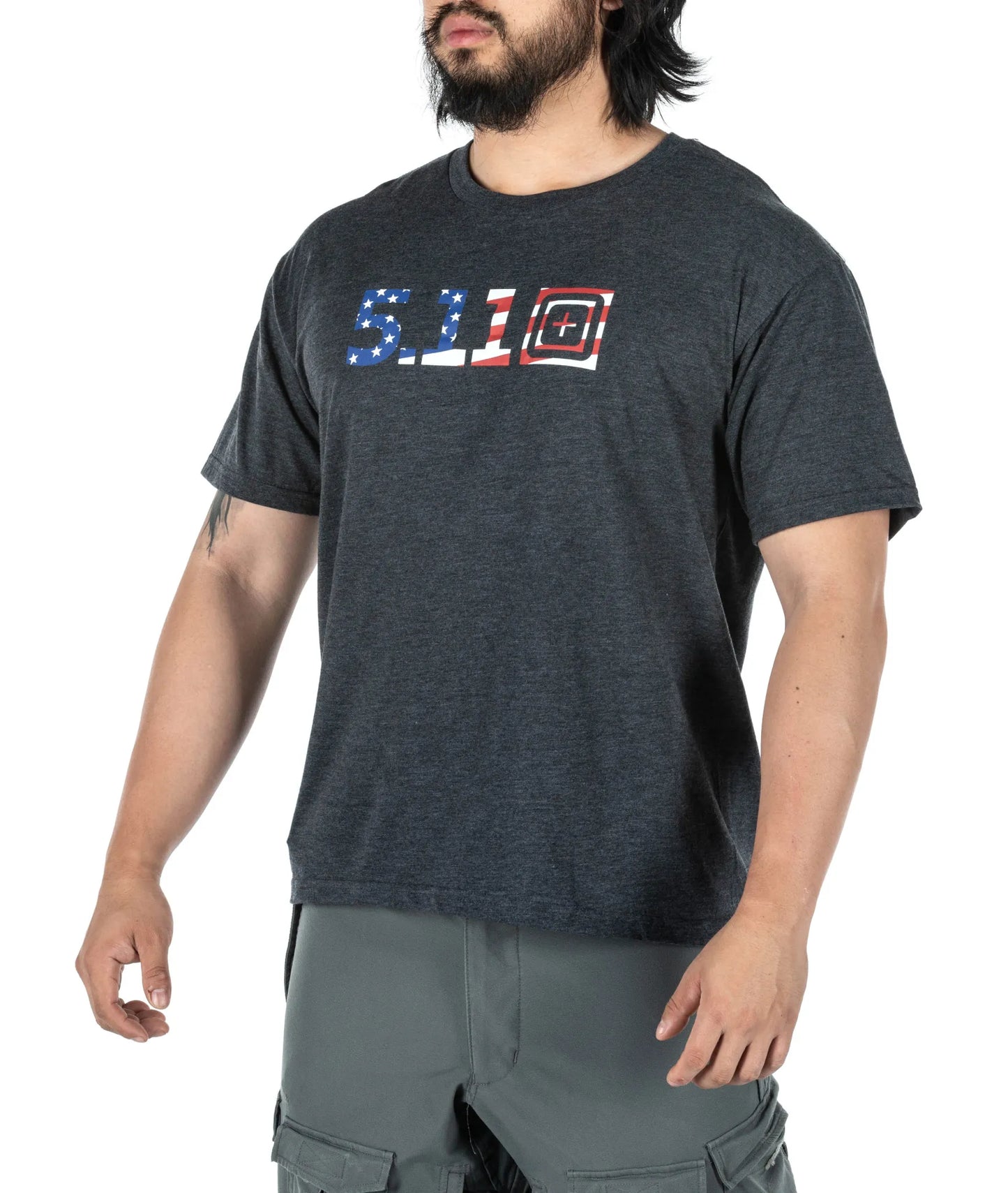 Legacy USA Flag Fill Tee – Charcoal Heather