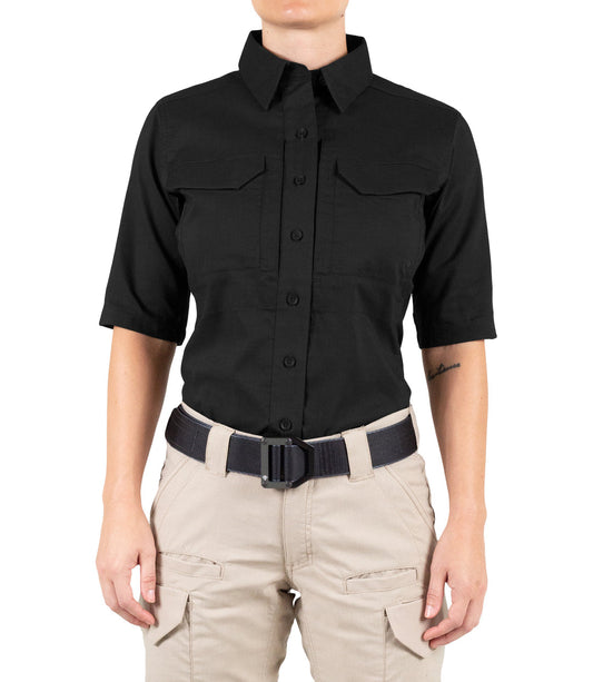 First Tactical Womens V2 Tactical Short Sleeve - Black ALL RISK UniformsCAL FIRE   ALL RISK Uniforms