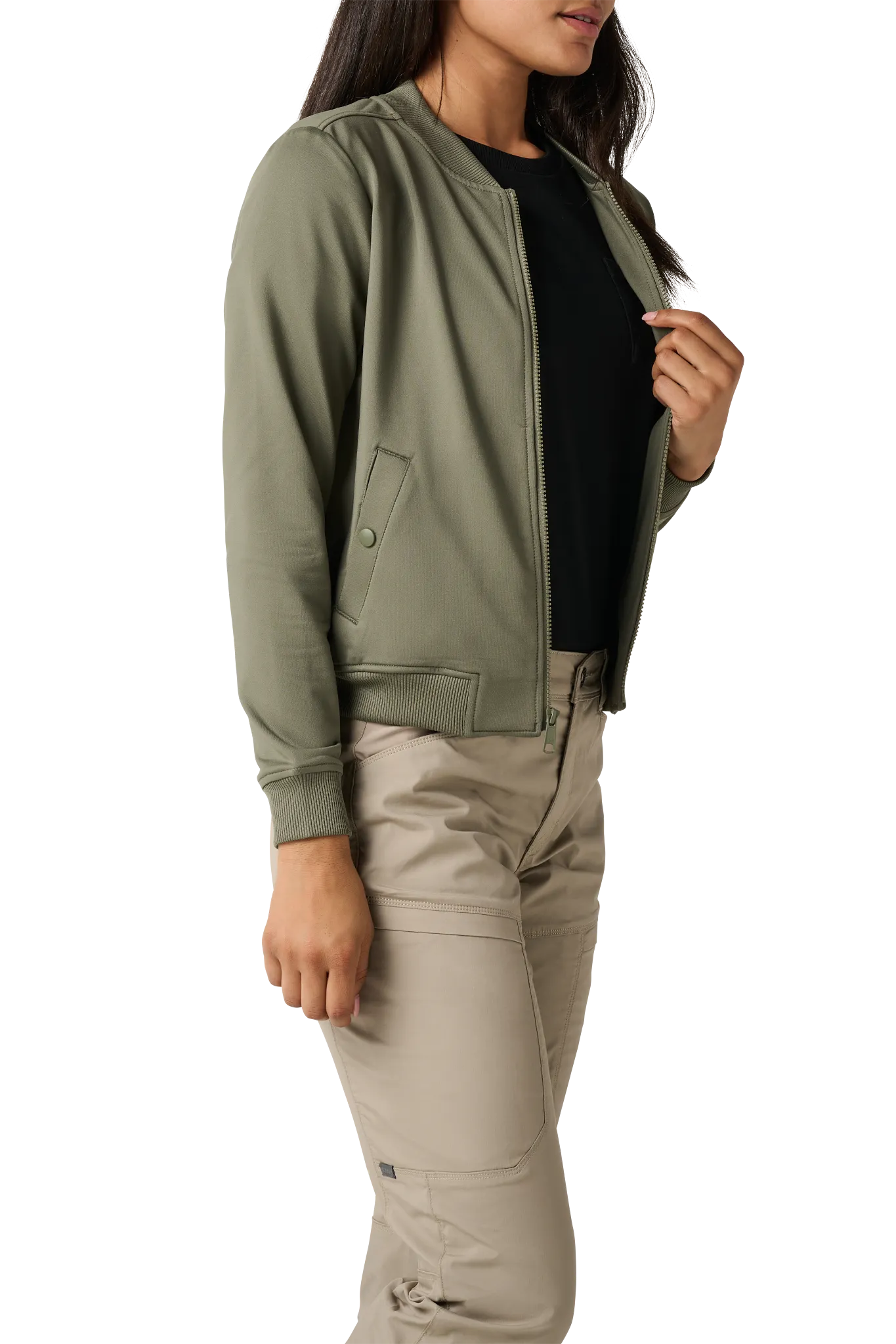 Women's Riveter Knit Bomber – Sage Green