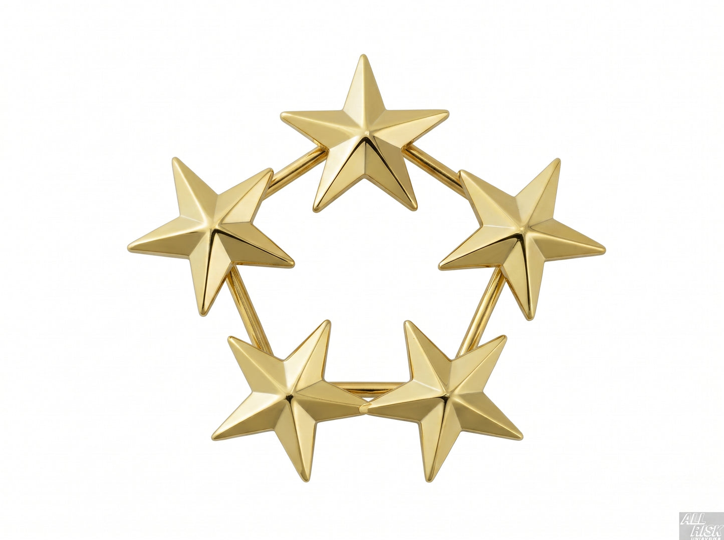 CAL FIRE Blackinton Five Gold Stars Circle Collar Brass