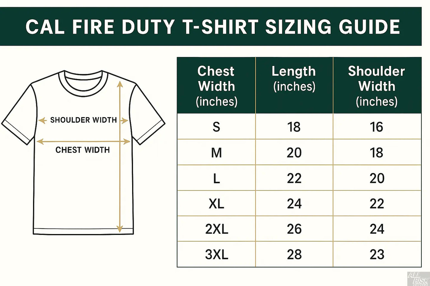 T-Shirt Size Chart