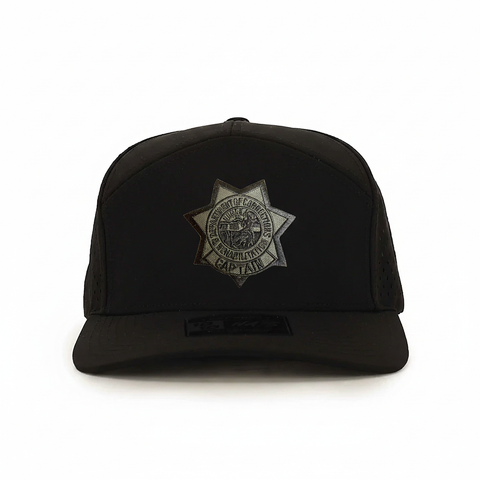 CDCR 7 Panel Performance Vented Captains Hat - Stealth Edition