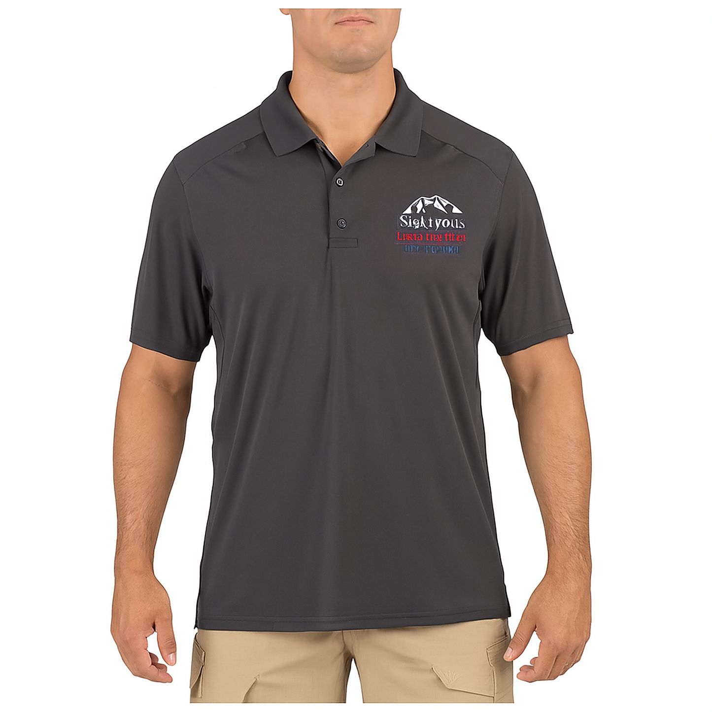COS 5.11 Mens Helios Polo Short Sleeve - Charcoal Grey - side view