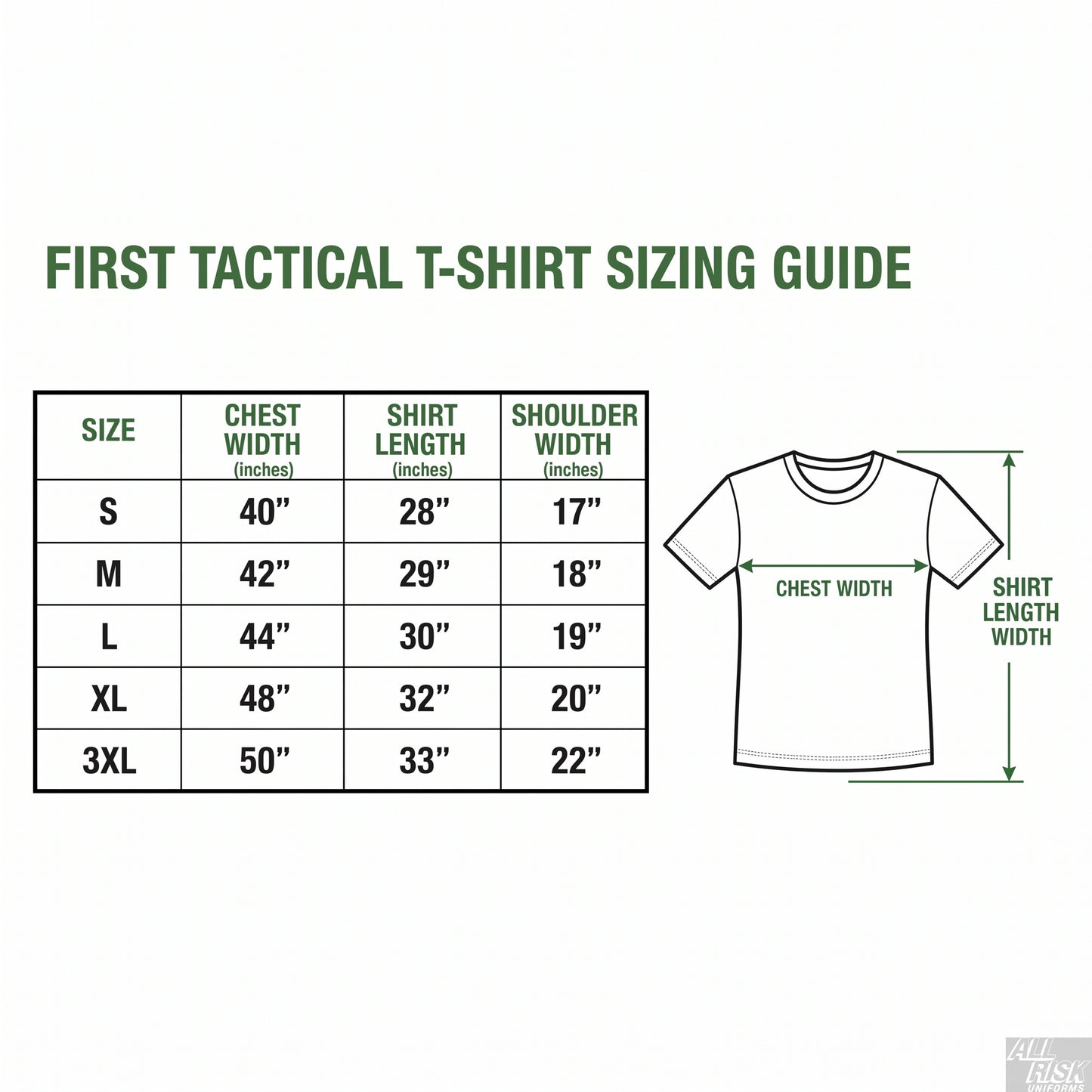 T-Shirt Size Chart