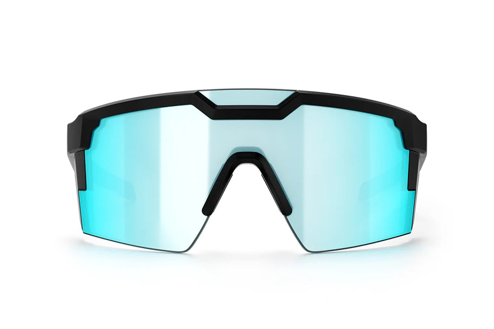 Future Tech Sunglasses: Polarized Artic Chrome Side Stripe Blue Customs Z87+ - Heatwave