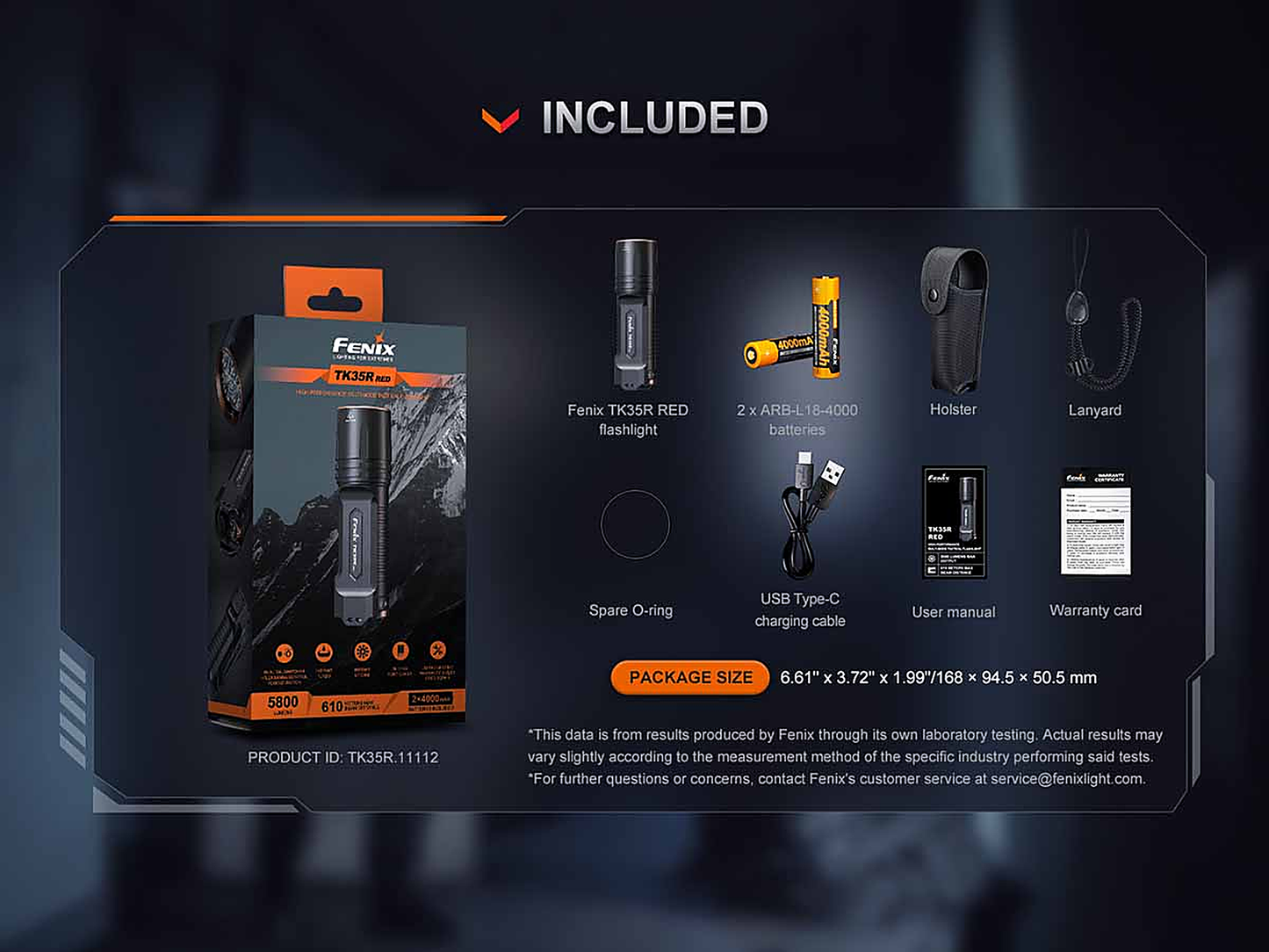 Fenix TK35R RED Rechargeable Flashlight