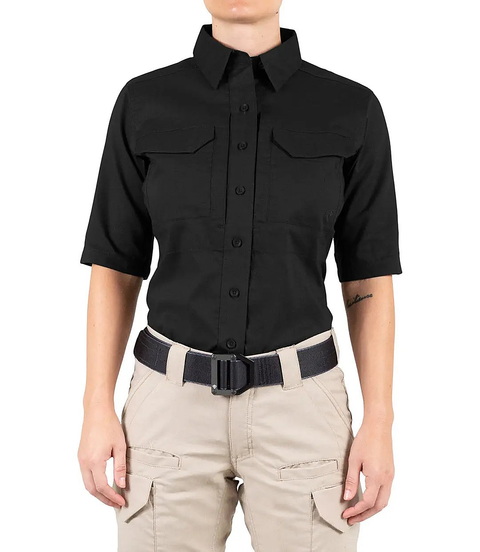 First Tactical Womens V2 Tactical Short Sleeve - Black