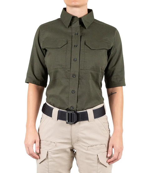 First Tactical Womens V2 Tactical Short Sleeve - OD Green
