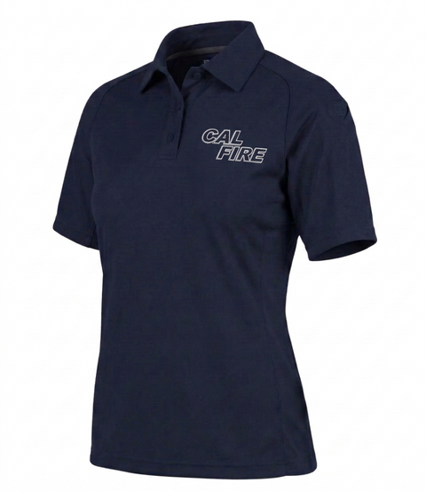 CAL FIRE First Tactical Womens Performance Short Sleeve Polo - White Text