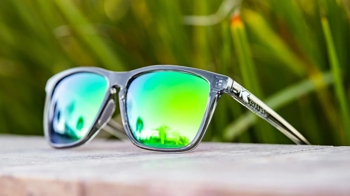 Clear Grey / Green Moonshine Fast Lanes Sport - Knockaround Sunglasses
