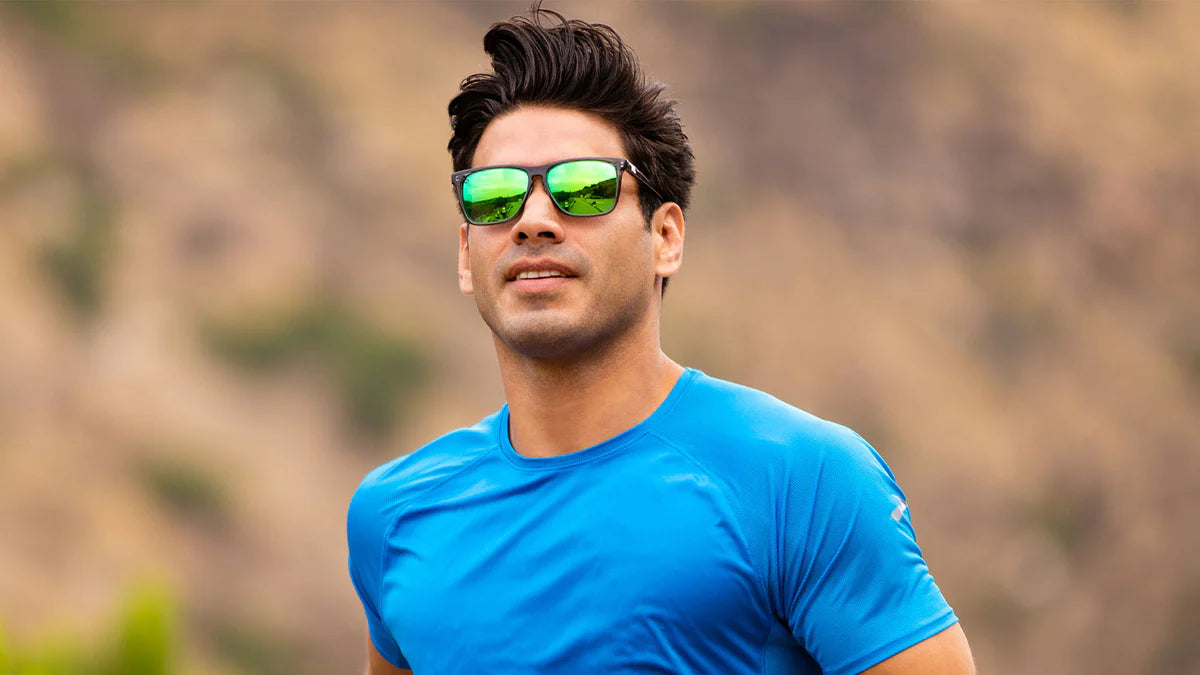 Clear Grey / Green Moonshine Fast Lanes Sport - Knockaround Sunglasses