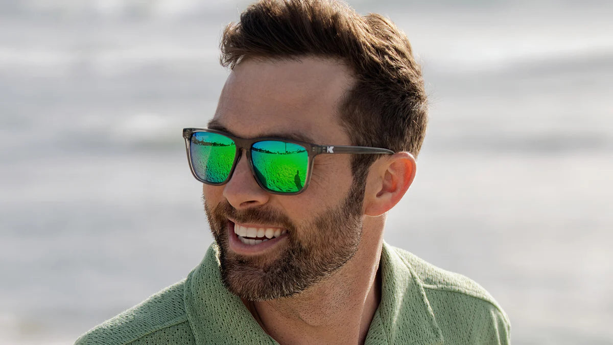 Clear Grey / Green Moonshine Fast Lanes Sport - Knockaround Sunglasses