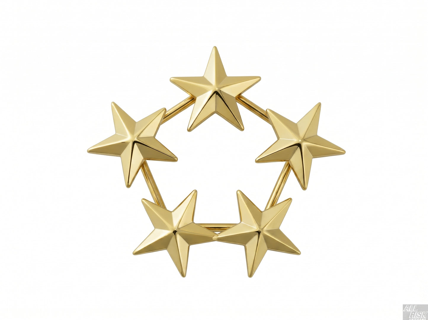 CAL FIRE Blackinton Five Gold Stars Circle Collar Brass