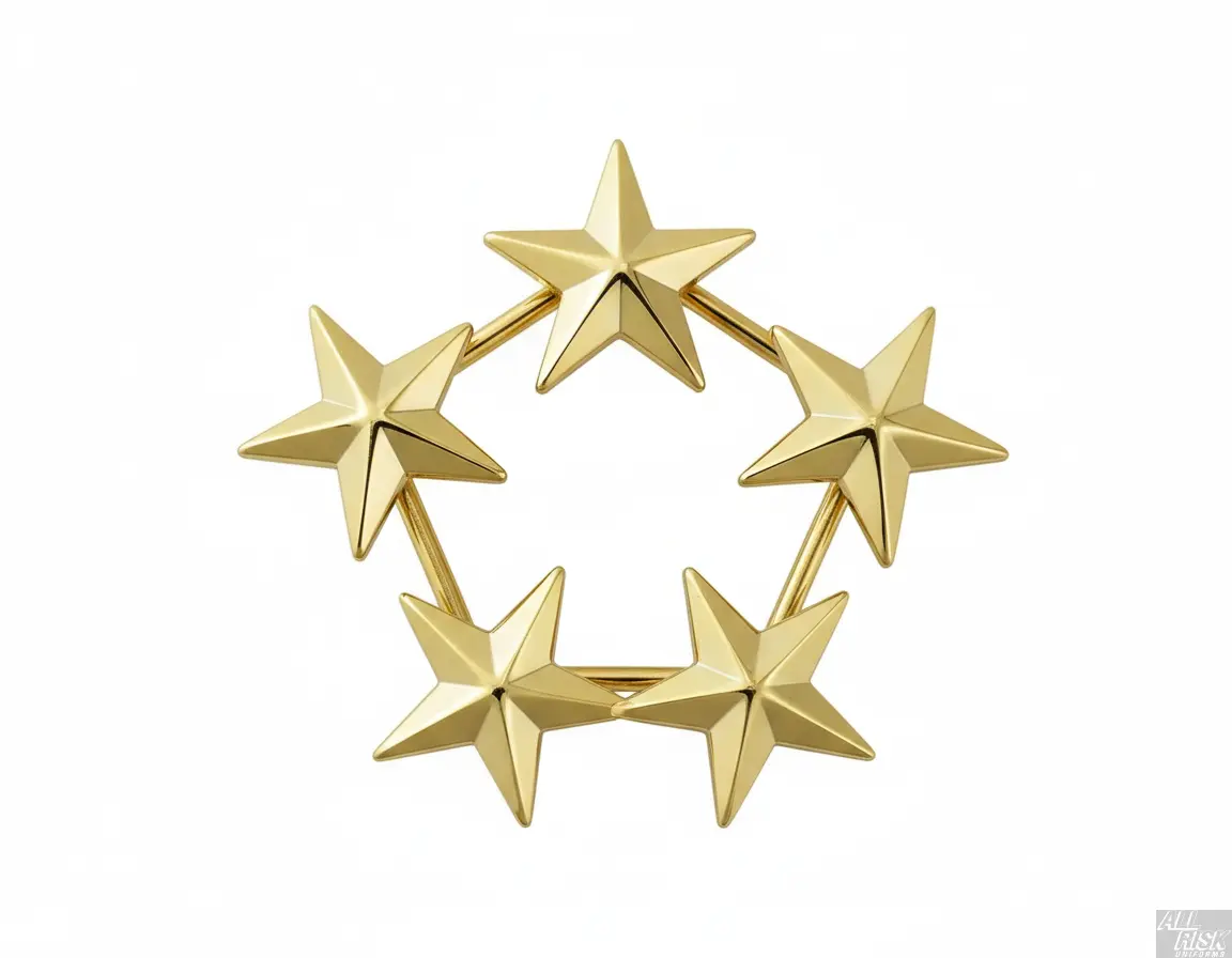 CAL FIRE Blackinton Five Gold Stars Circle Collar Brass