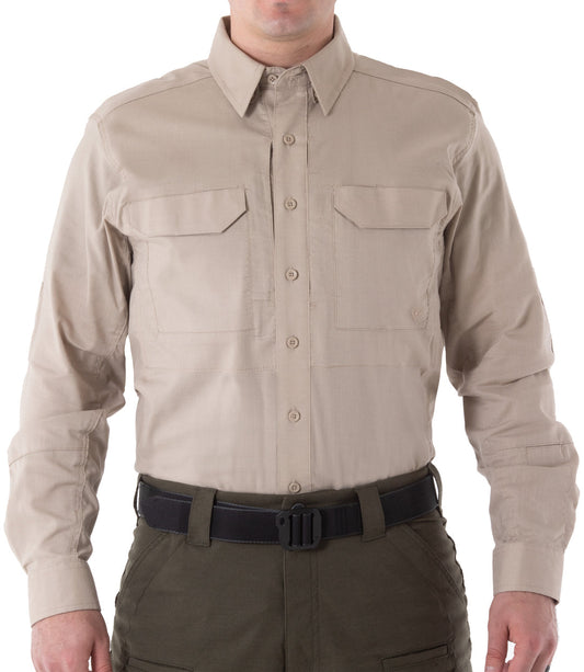 First Tactical Mens V2 Tactical Long Sleeve - Khaki ALL RISK UniformsCAL FIRE   ALL RISK Uniforms