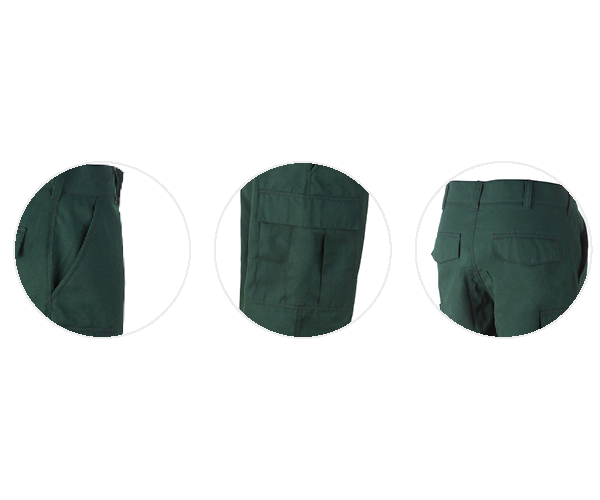 Green shorts shown from multiple angles on a white background