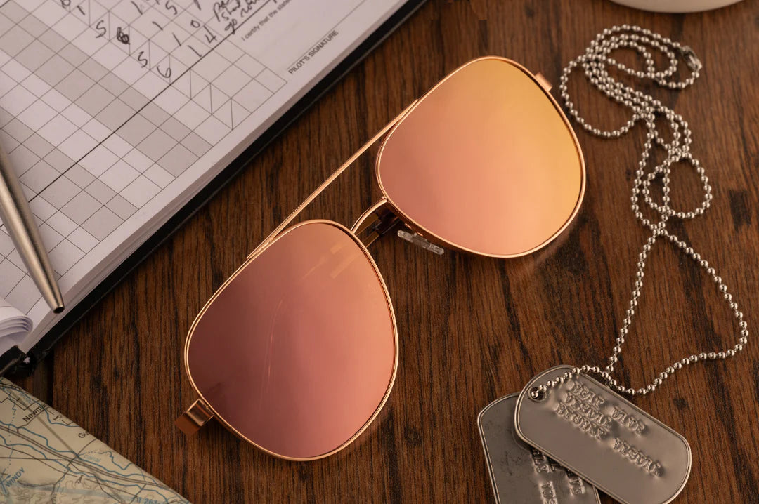 Incline Sunglasses: Rose Gold - Heatwave