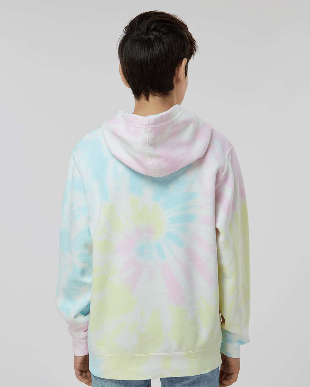 Independent Trading Company Youth 9oz. Midweight Tie Dye Pullover Hood — back view (4)