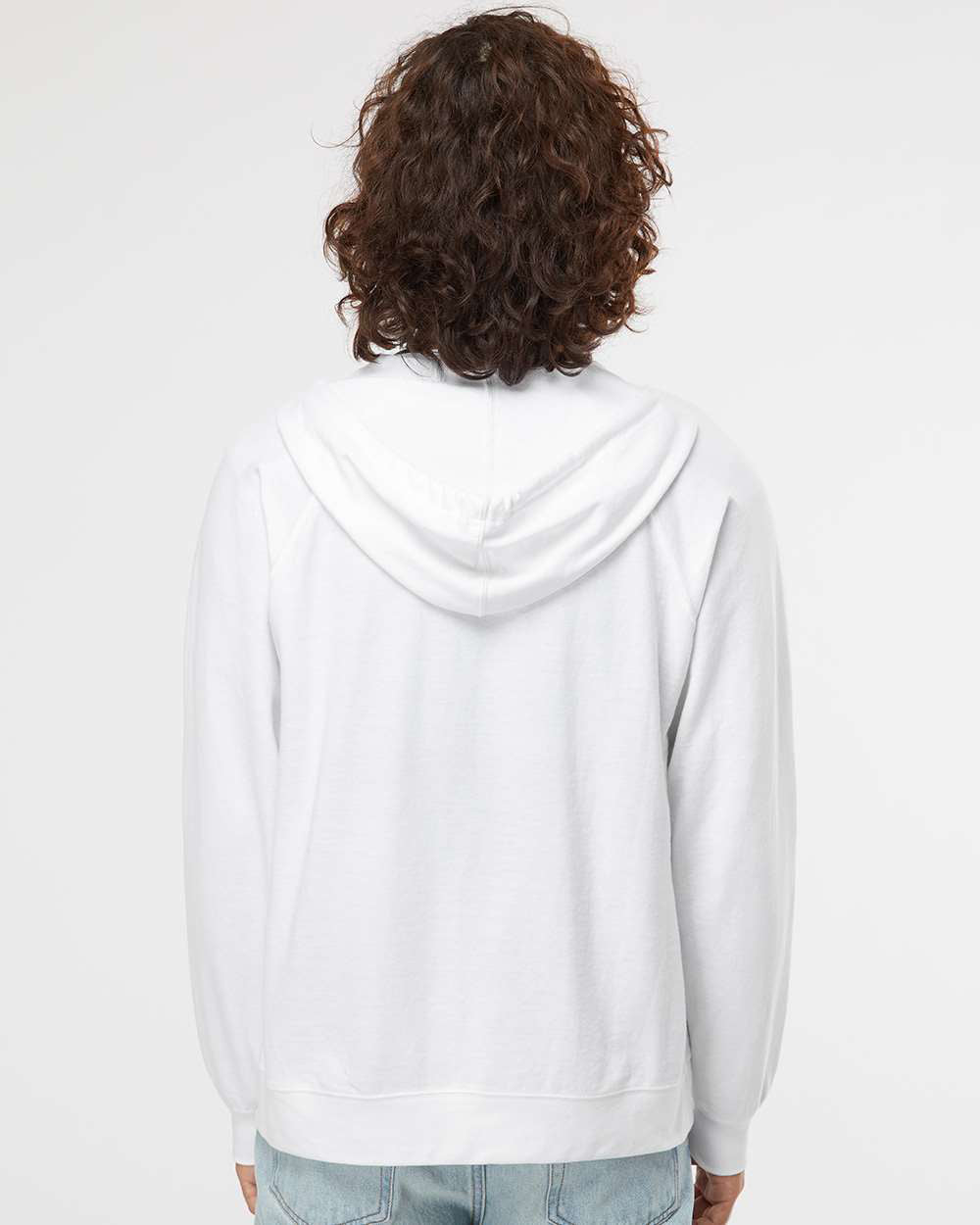 Unisex Lightweight Loopback Terry Zip Hood