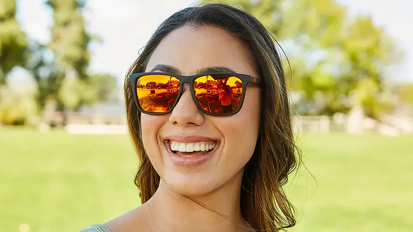 Matt Black / Red Sunset Fast Lanes - Knockaround Sunglasses - additional view