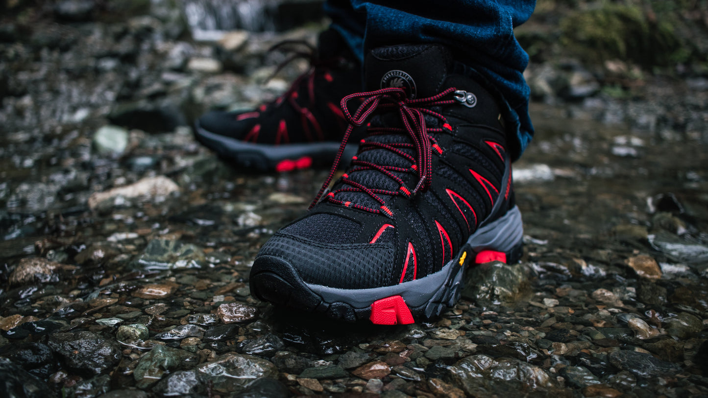 rockrooster Bedrock Black 6 Inch Waterproof Hiking Boots with VIBRAM® Outsole OT21061