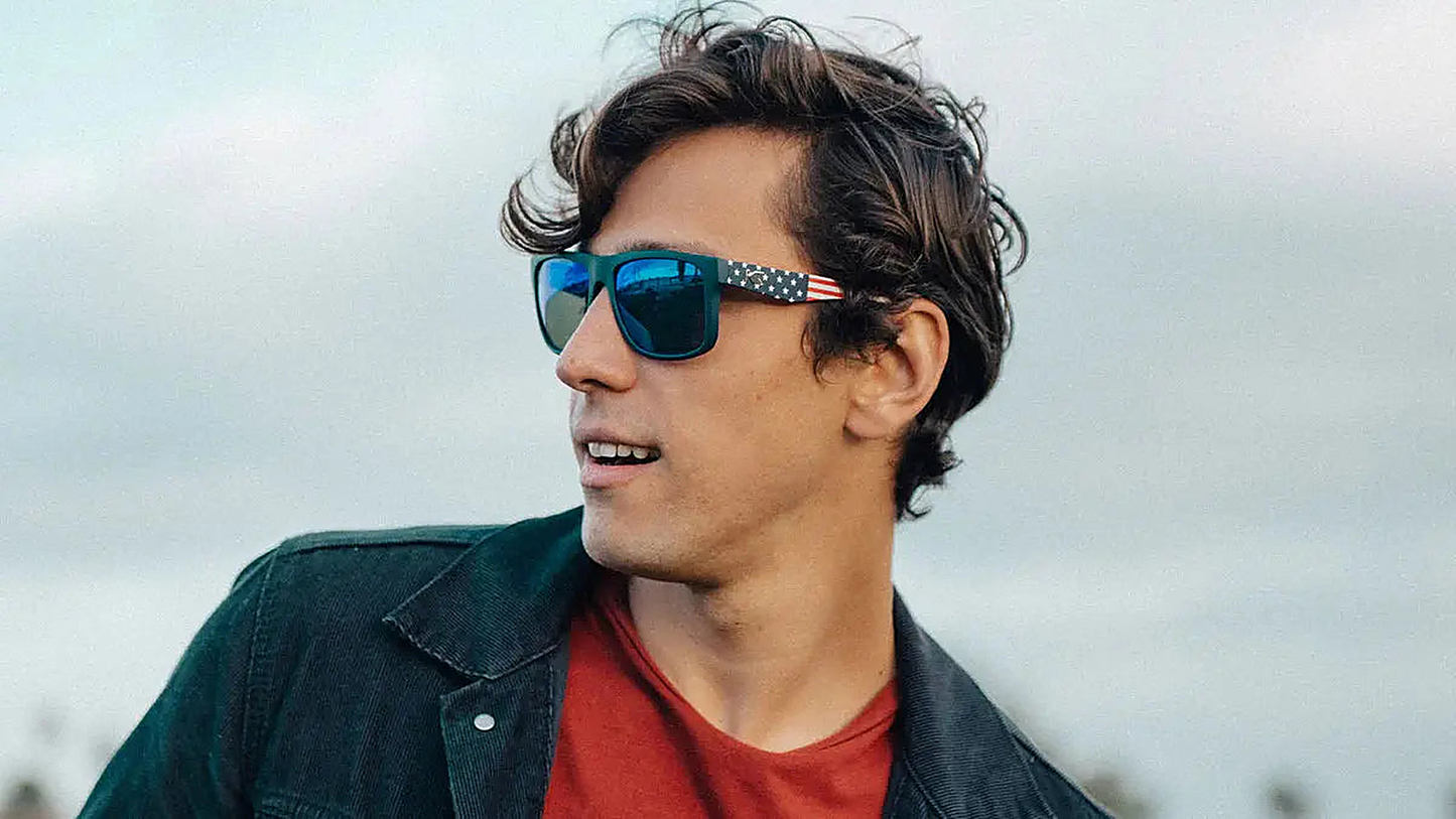Star Spangled Torrey Pines - Knockaround Sunglasses - close-up detail