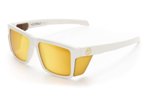 Performance Vise Sunglasses: GLOSS WHITE Gold Lens Z87+