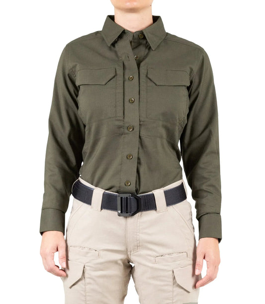 First Tactical Womens V2 Tactical Long Sleeve - OD Green ALL RISK UniformsCAL FIRE   ALL RISK Uniforms