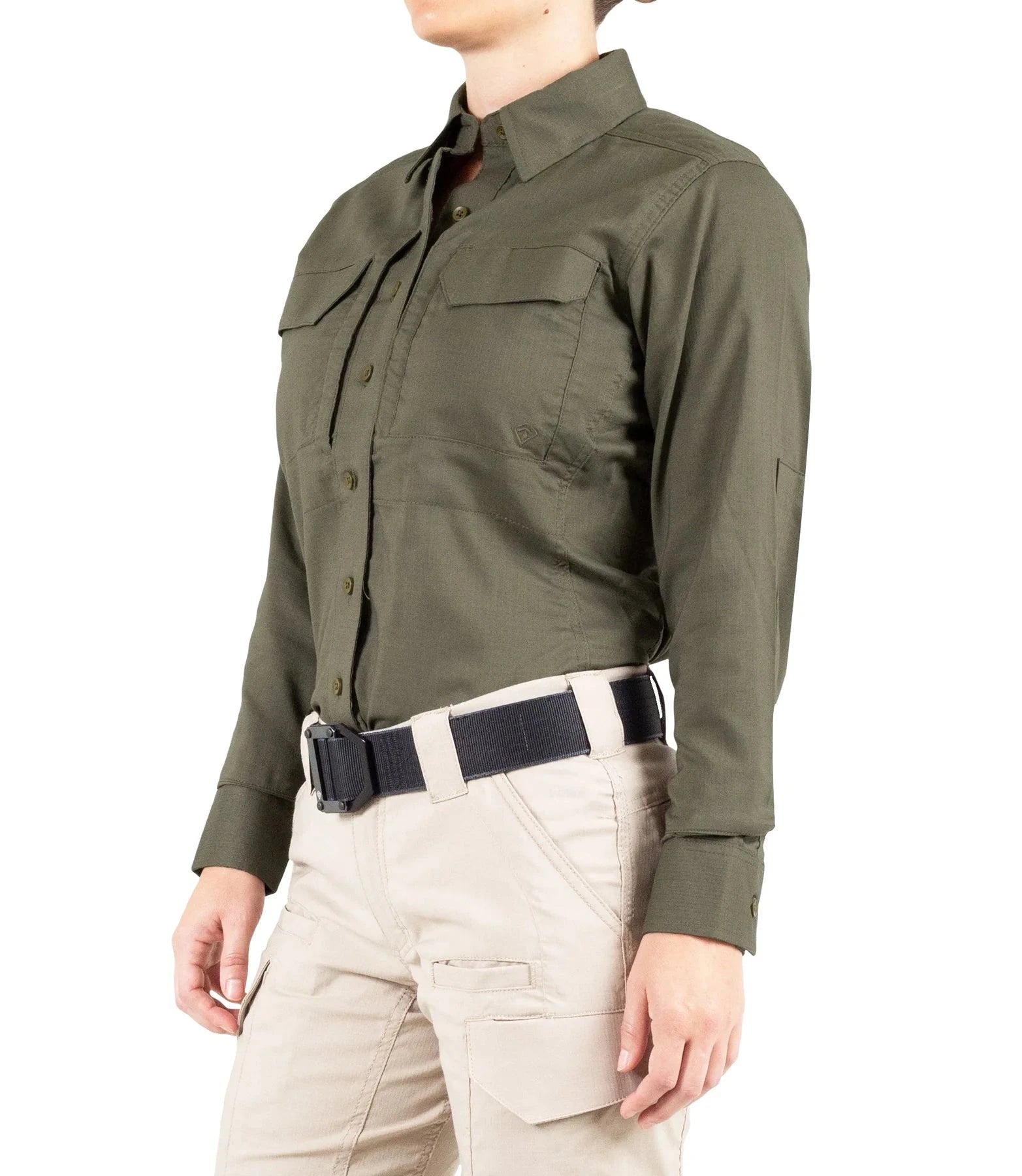 First Tactical Womens V2 Tactical Long Sleeve - OD Green ALL RISK UniformsCAL FIRE   ALL RISK Uniforms