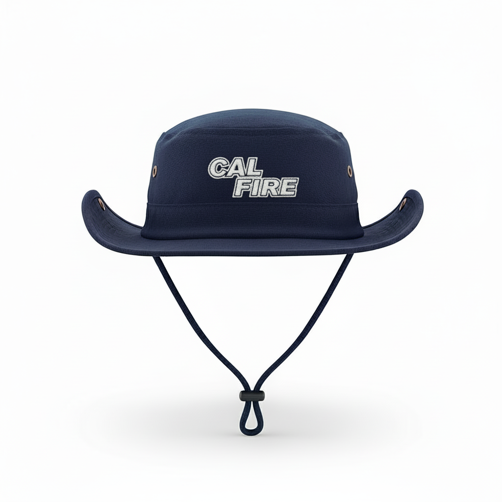 Boonie hat with white CAL FIRE text