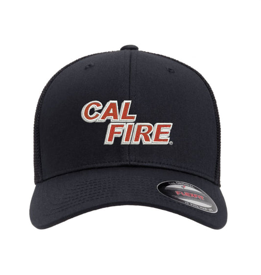 Flexfit 6511 Trucker Hat - CAL FIRE Red Text ALL RISK UniformsCAL FIRE Hats  ALL RISK Uniforms