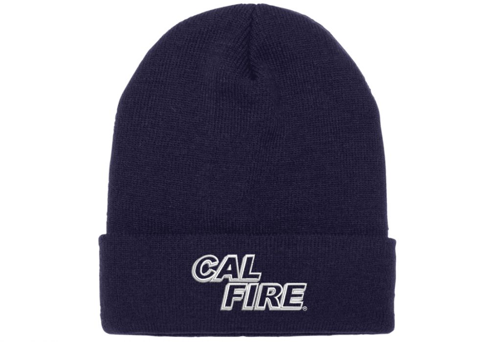 White Text Beanie ALL RISK UniformsCAL FIRE ALL RISK Uniforms
