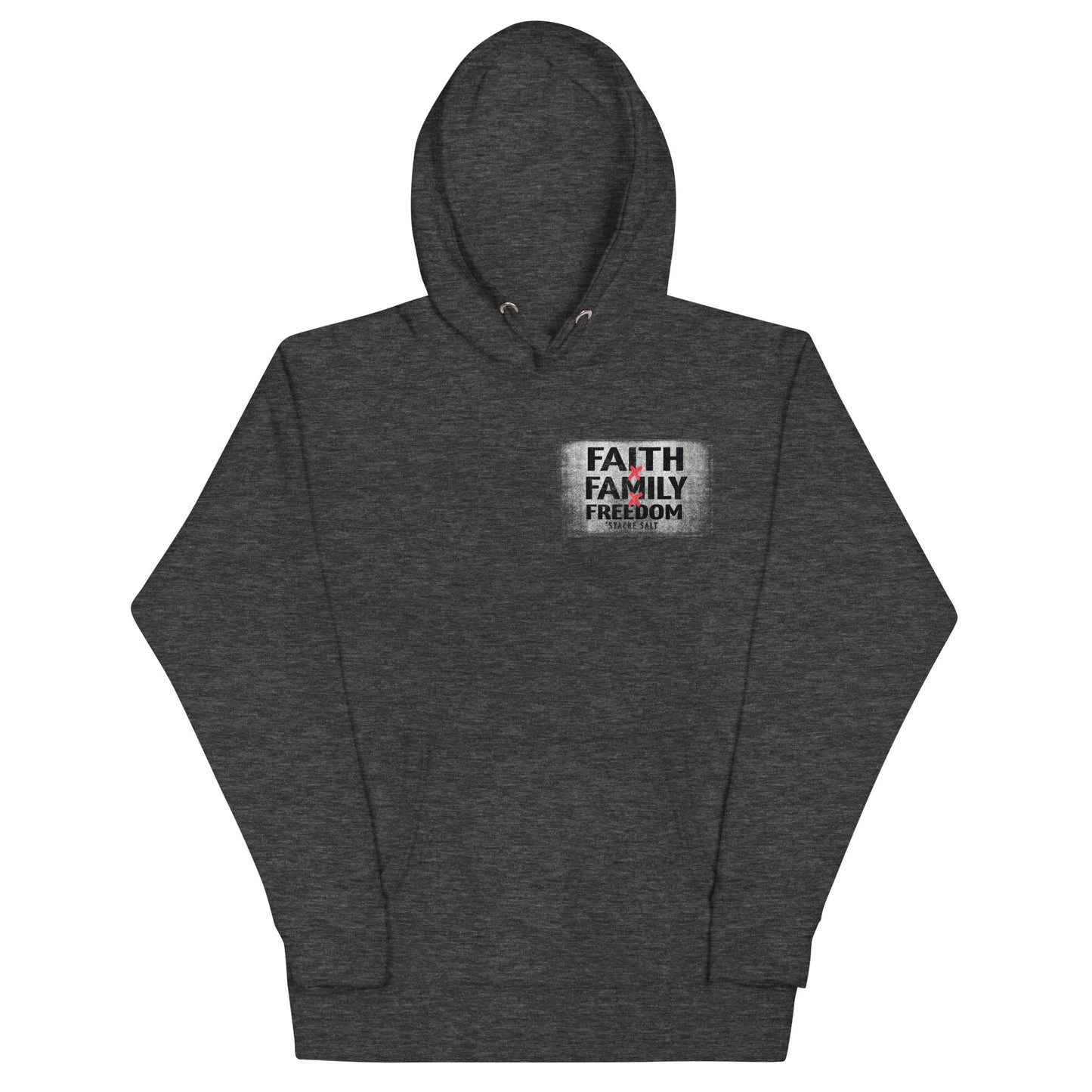 Stache Salt 3F Hoodie (Copy) in Charcoal Heather — front view