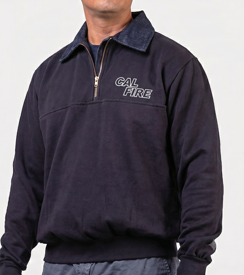 CAL FIRE Denim Collar Job shirt - White Text