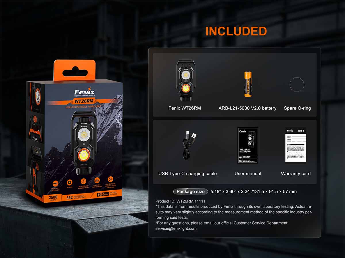 Fenix WT26RM Rechargeable Work Light