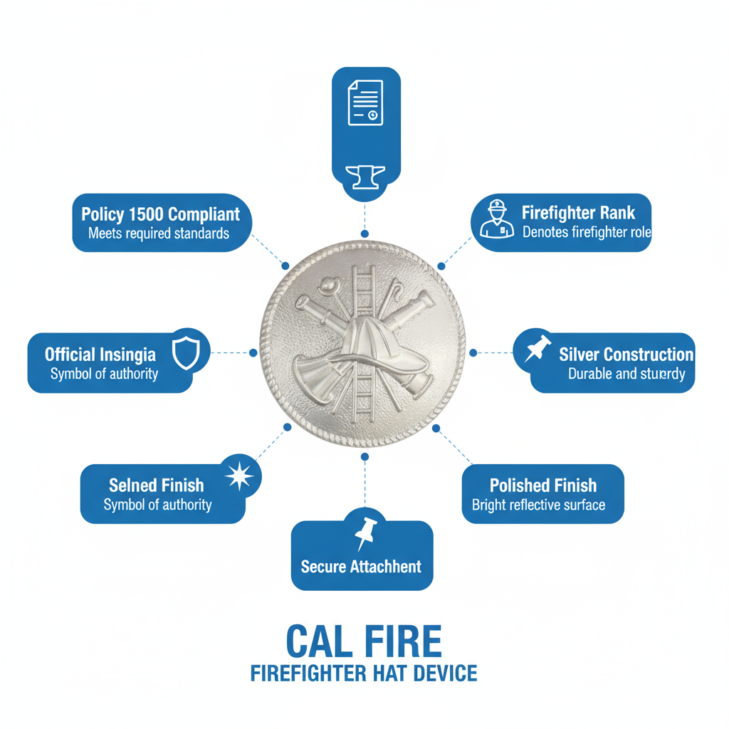 Firefighter Hat Device Features with Silver Badge