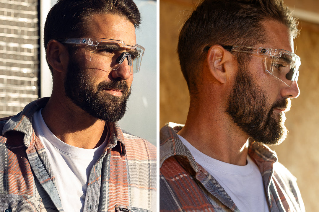 Heat Wave Visual Future Tech Glasses Vapor Clear Frame Anti Fog Clear Lens sunglasses view 3