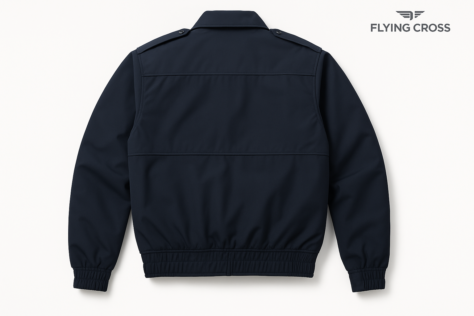 Flying Cross 2-in-1 Duty Jacket in midnight navy back view showing professional law enforcement styling and construction details