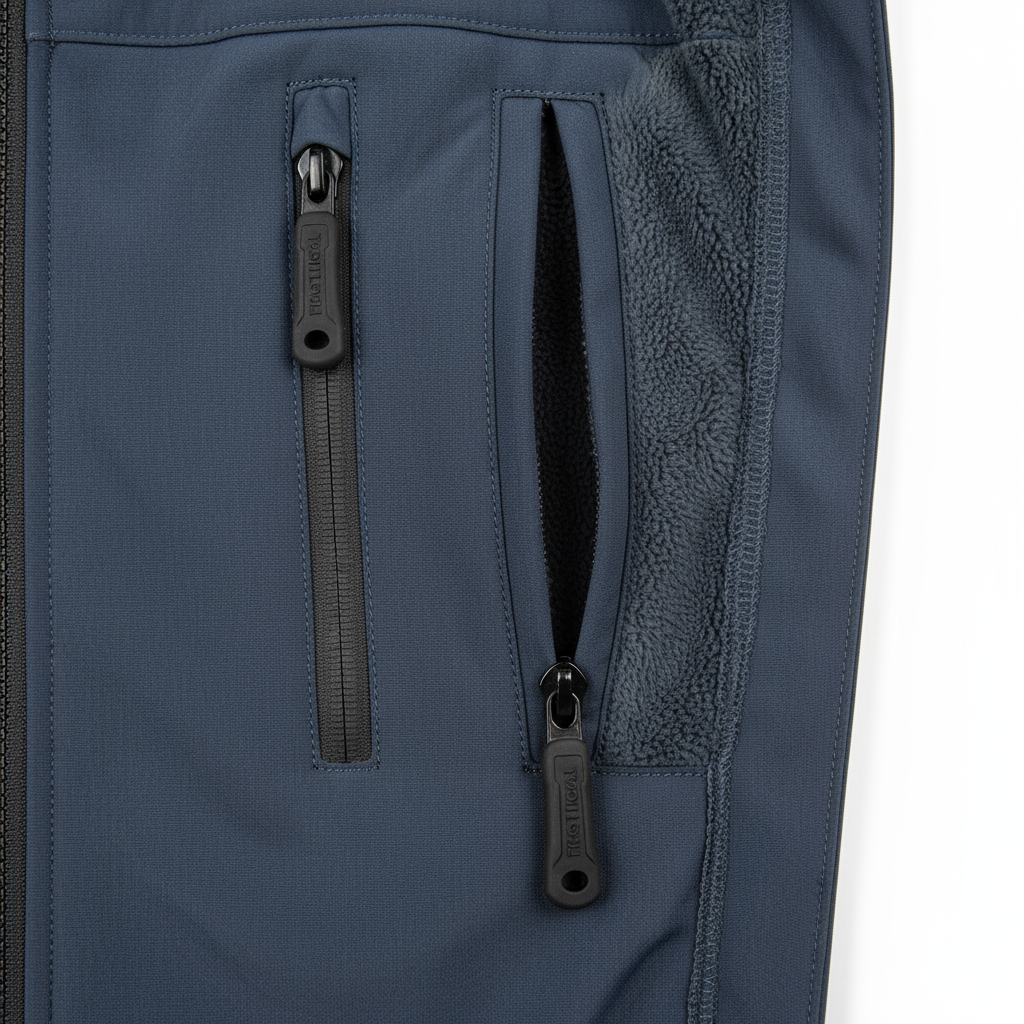 Close-up detail of First Tactical Tactix Softshell Jacket brushed fleece lining and water-resistant fabric