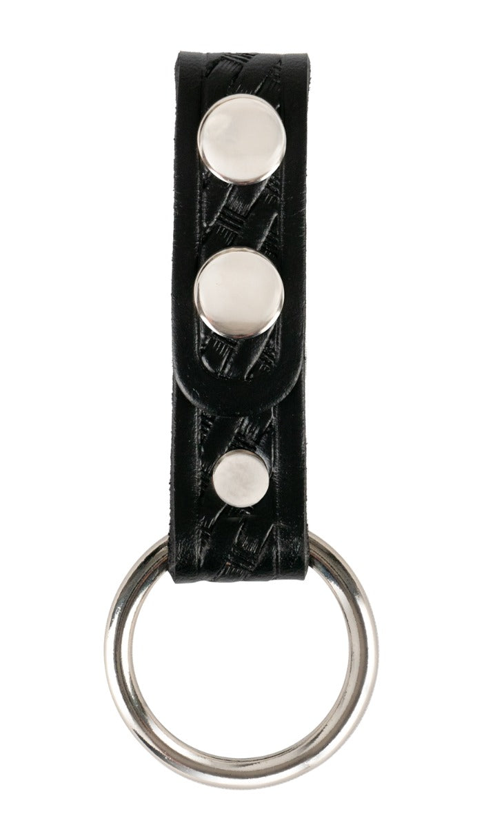 Basket Weave Leather Ring Baton Holder