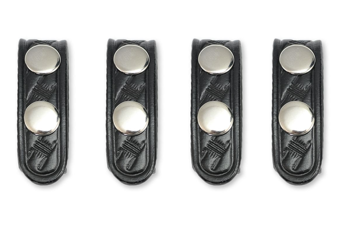 Basket Weave Leather Duty Belt Keepers