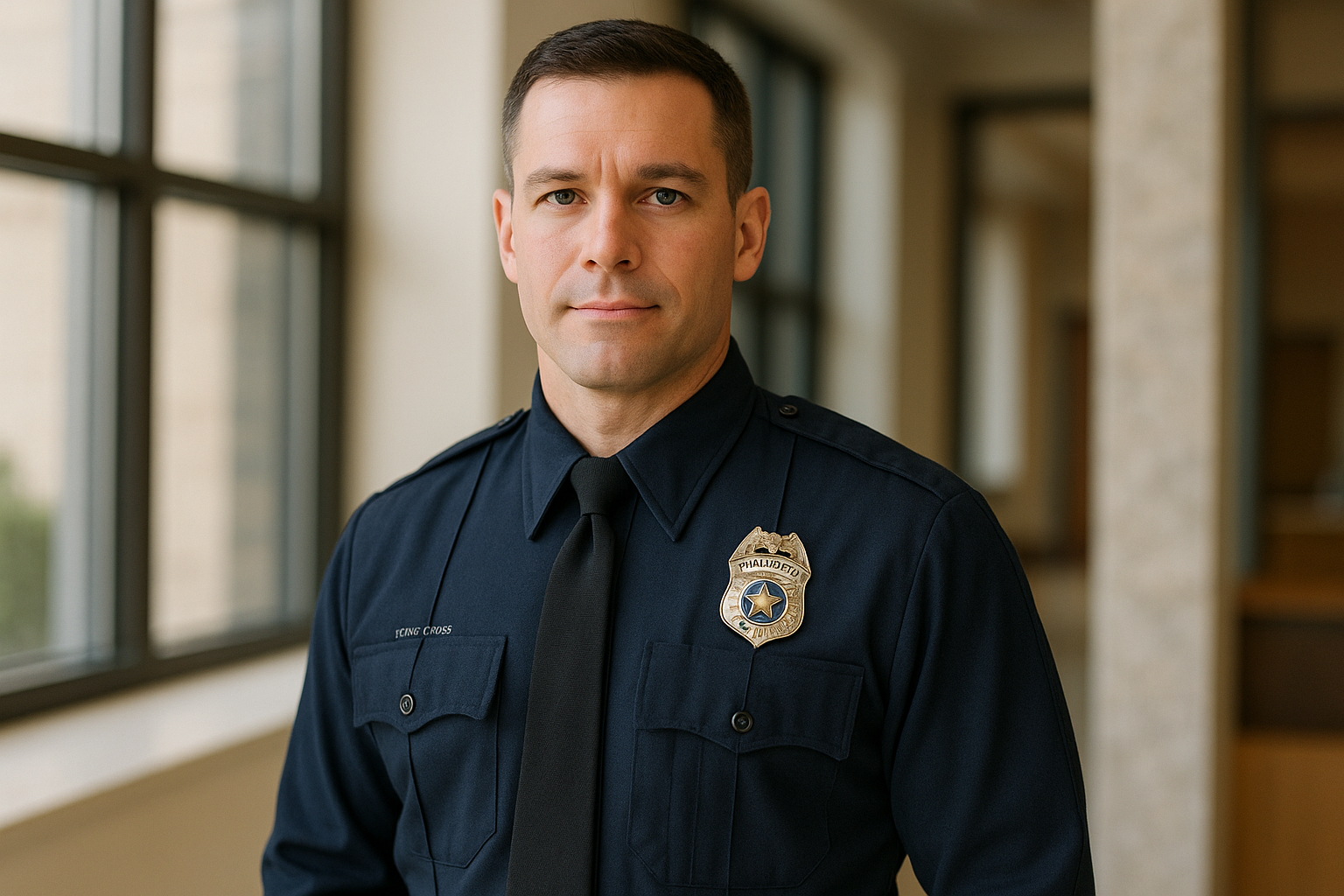 Officer Wearing Flying Cross Uniform Shirt