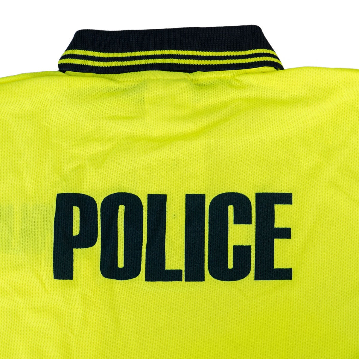 Polyester Short Sleeve Lime Green/Navy Polo Shirt with Reflective Stripe (Security ID)